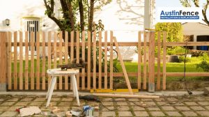 unfinished wooden fence
