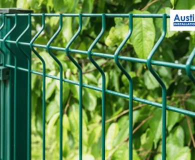 green metal fence
