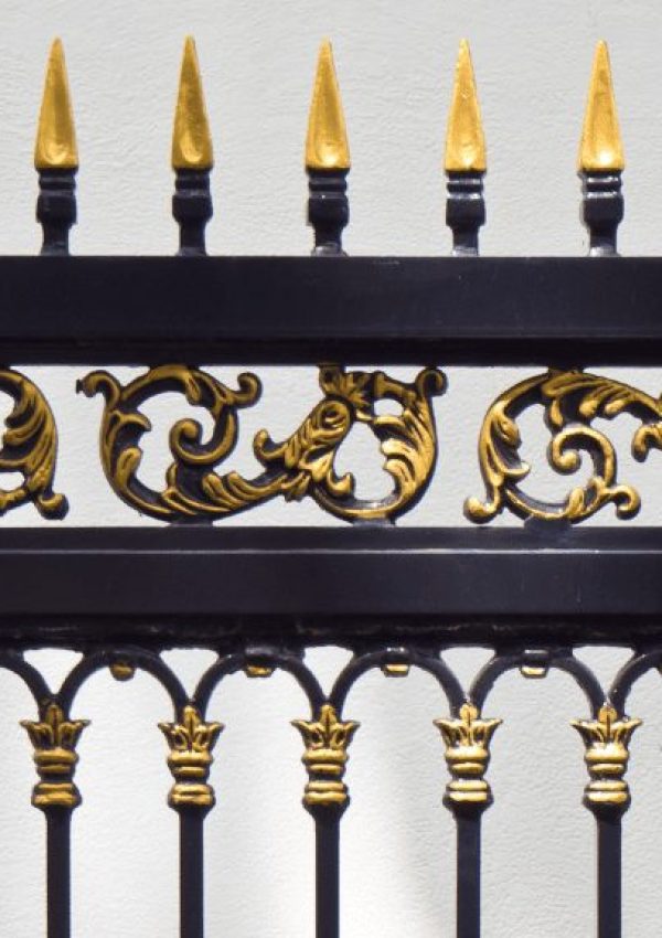 black ornamental fence